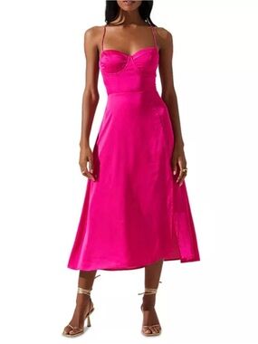 knee length dresses for ladies ASTR The Label Ascella Sweetheart Pleated Midi Dress – Ella James main image 0